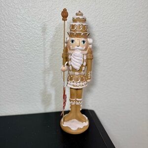 Peppermint Square Christmas Holiday Gingerbread Nutcracker 14 Inch‎ Brown NEW